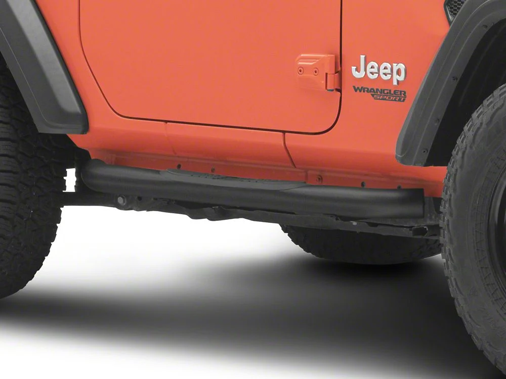 Jeep Licensed by RedRock 3-Inch Round Curved Side Step Bars; Textured Black (18-26 Jeep Wrangler JL 2-Door) - Image 8