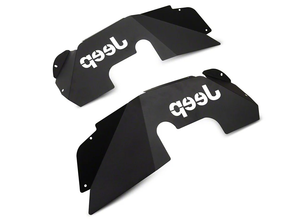 Jeep Licensed by RedRock Aluminum Inner Fender Liners with Jeep Logo; Front; Textured Black (07-18 Jeep Wrangler JK) - Image 7