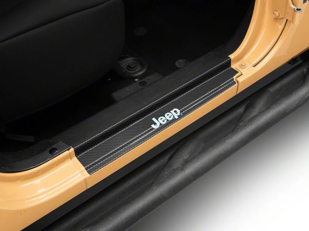 Jeep Licensed by RedRock Carbon Fiber Door Sill Decal; Metallic (07-18 Jeep Wrangler JK) - Image 5