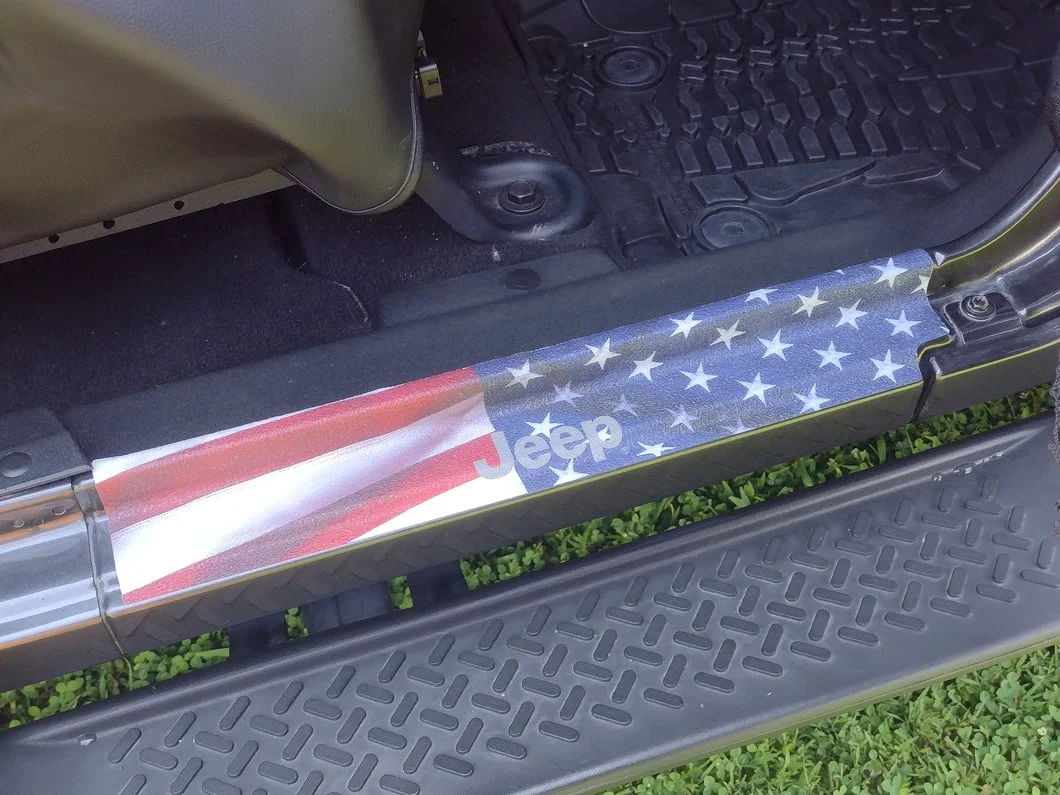Jeep Licensed by RedRock Carbon Fiber Door Sill Decal; Real Flag (07-18 Jeep Wrangler JK) - Image 10