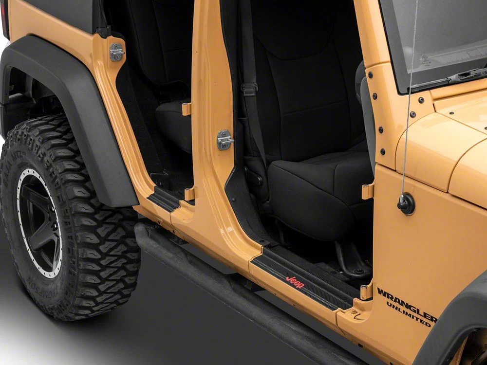 Jeep Licensed by RedRock Carbon Fiber Door Sill Decal; Red (07-18 Jeep Wrangler JK) - Image 3