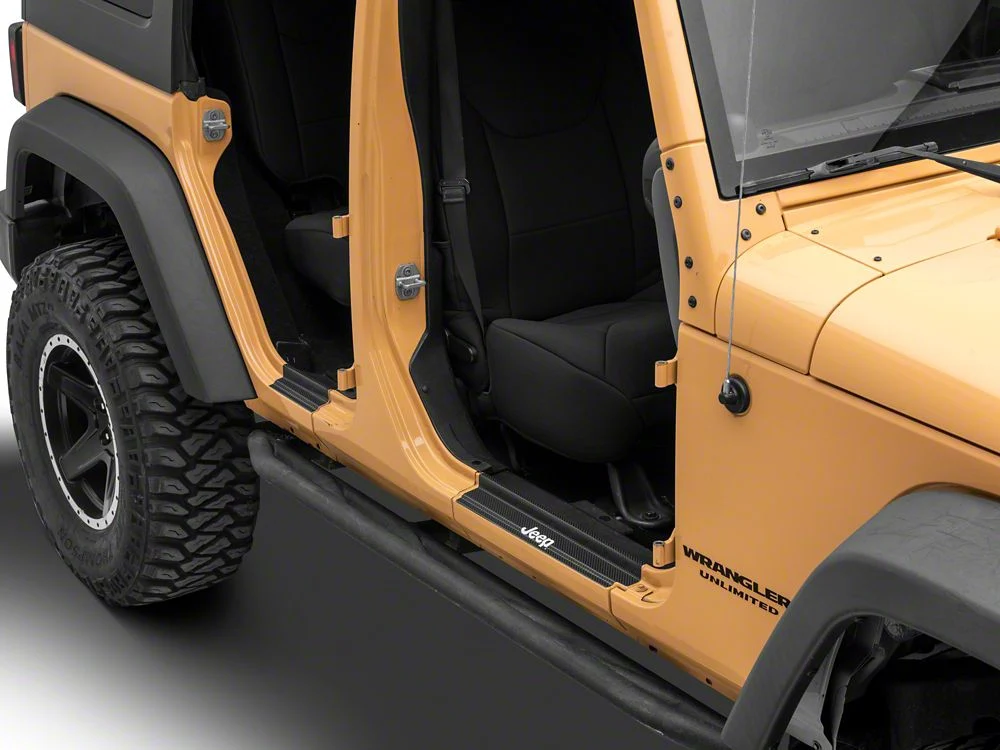 Jeep Licensed by RedRock Carbon Fiber Door Sill Decal; White (07-18 Jeep Wrangler JK) - Image 3