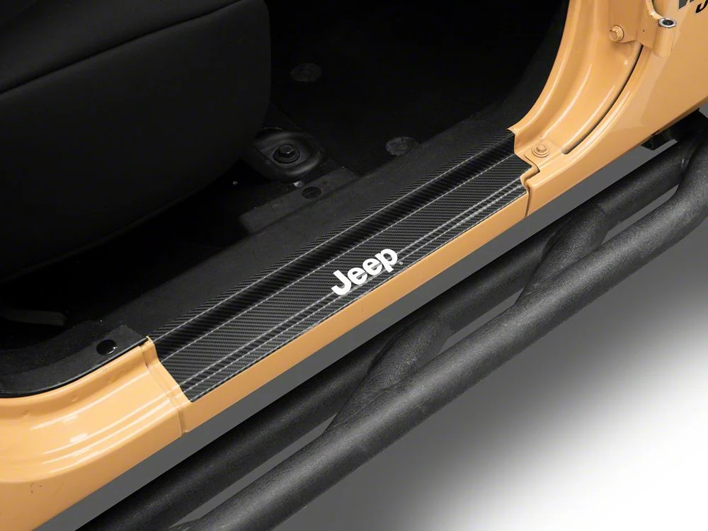 Jeep Licensed by RedRock Carbon Fiber Door Sill Decal; White (07-18 Jeep Wrangler JK) - Image 5