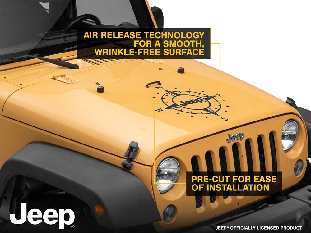 Jeep Licensed by RedRock Compass Decal with Jeep Logo; Matte Black (07-18 Jeep Wrangler JK) - Image 5