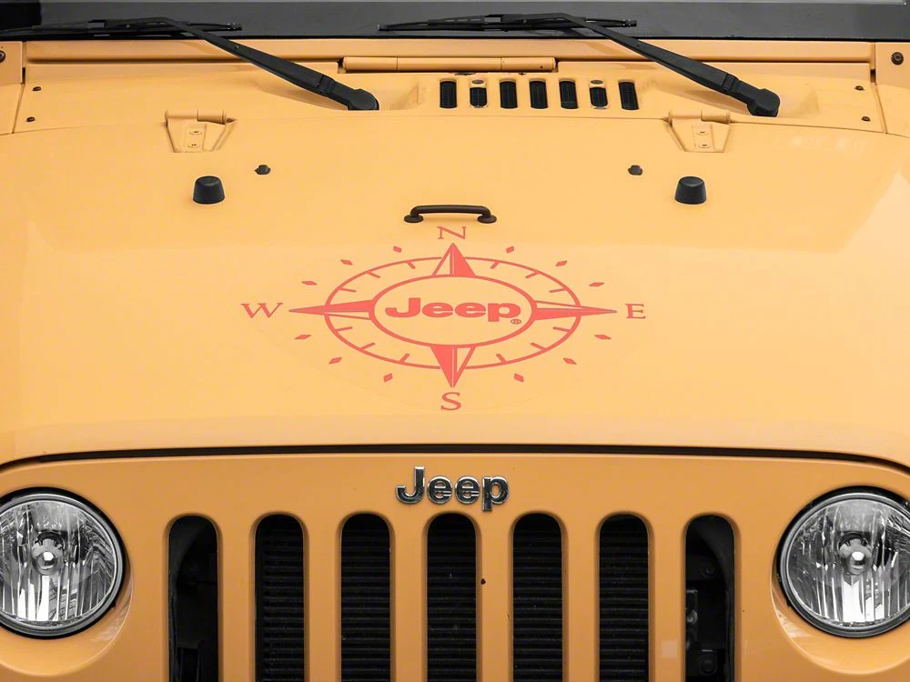 Jeep Licensed by RedRock Compass Decal with Jeep Logo; Red (07-18 Jeep Wrangler JK) - Image 4