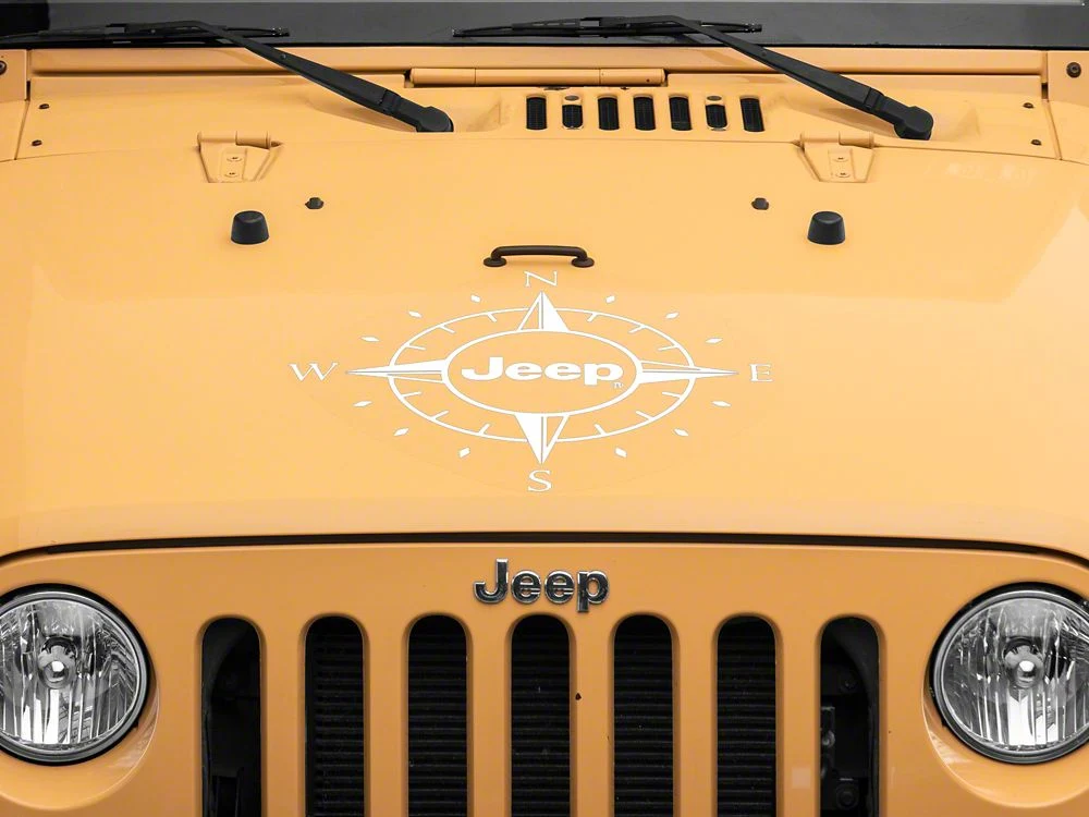 Jeep Licensed by RedRock Compass Decal with Jeep Logo; White (07-18 Jeep Wrangler JK) - Image 5