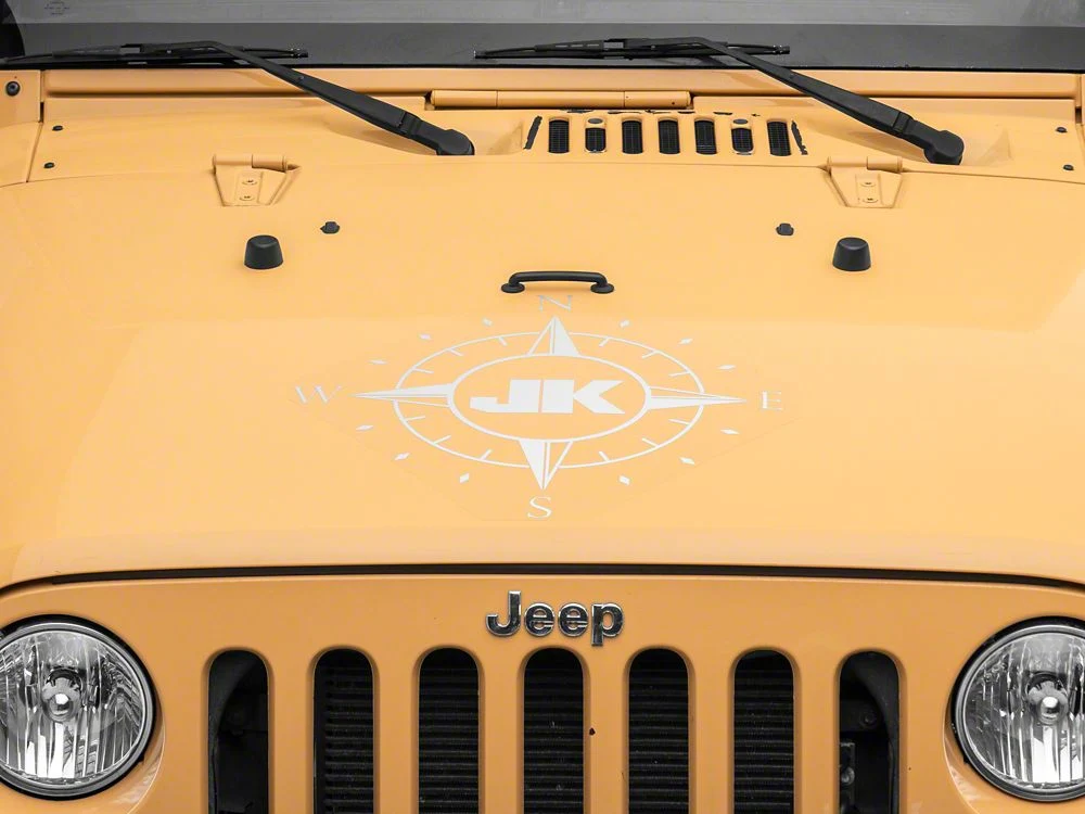 Jeep Licensed by RedRock Compass Decal with JK Logo; Silver (07-18 Jeep Wrangler JK) - Image 5