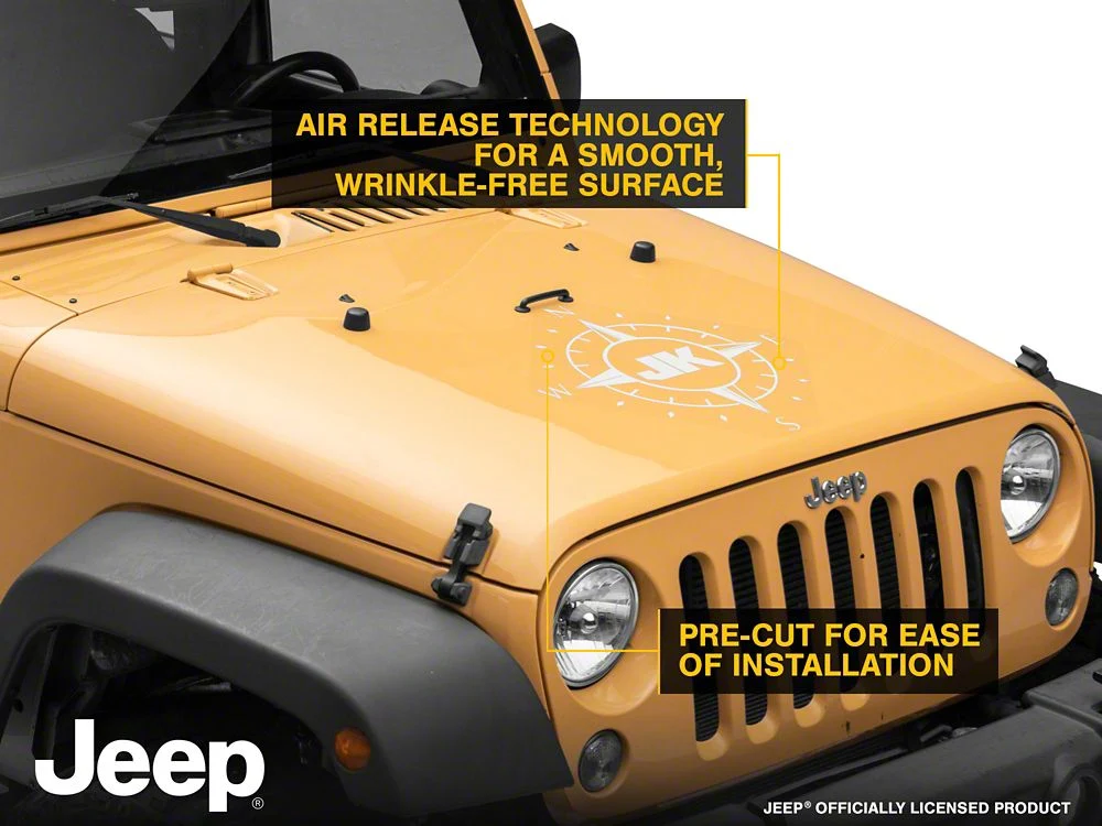 Jeep Licensed by RedRock Compass Decal with JK Logo; White (07-18 Jeep Wrangler JK) - Image 6