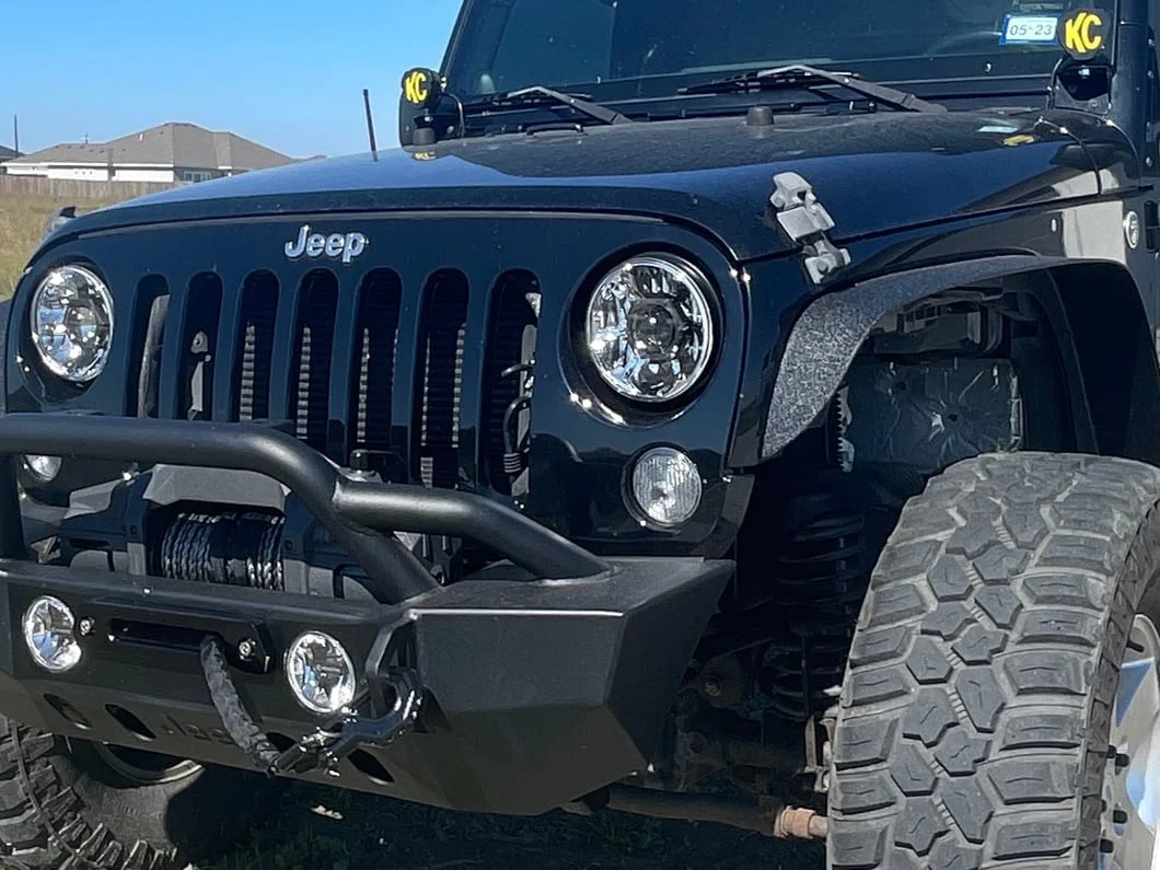 Jeep Licensed by RedRock Crawler Stubby Winch Front Bumper with Jeep Logo (07-18 Jeep Wrangler JK) - Image 16