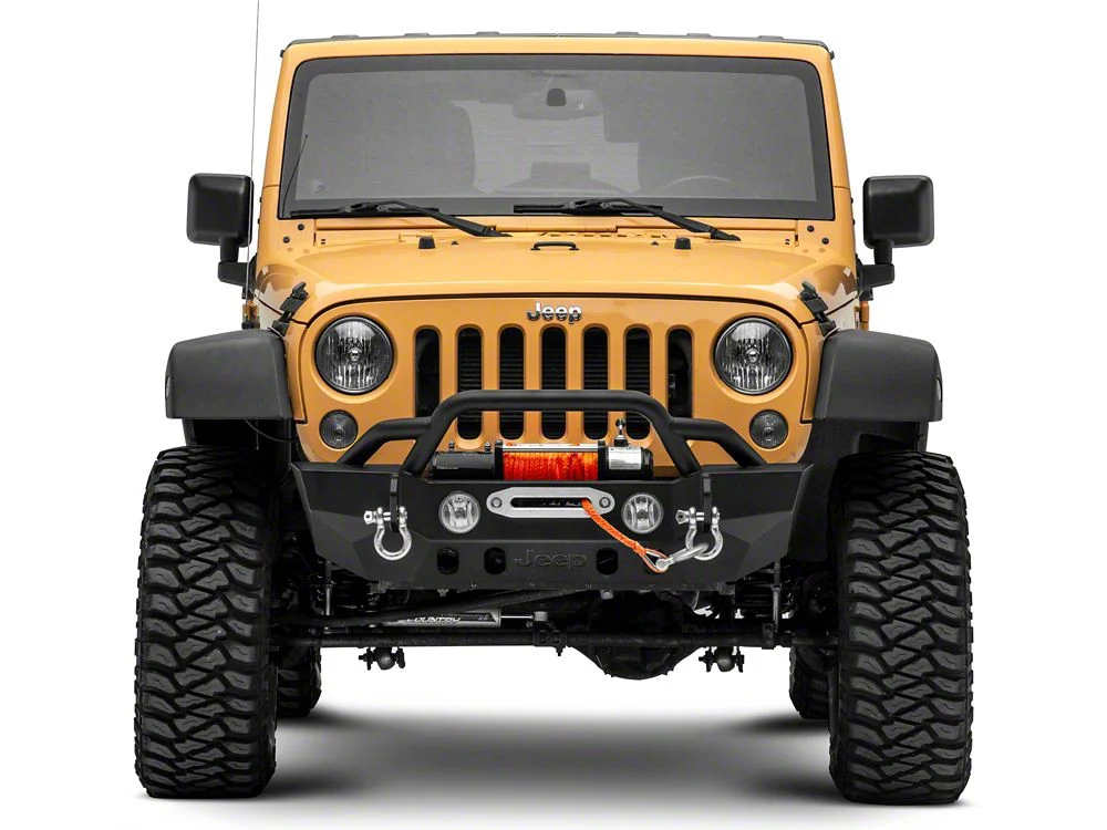 Jeep Licensed by RedRock Crawler Stubby Winch Front Bumper with Jeep Logo (07-18 Jeep Wrangler JK) - Image 5