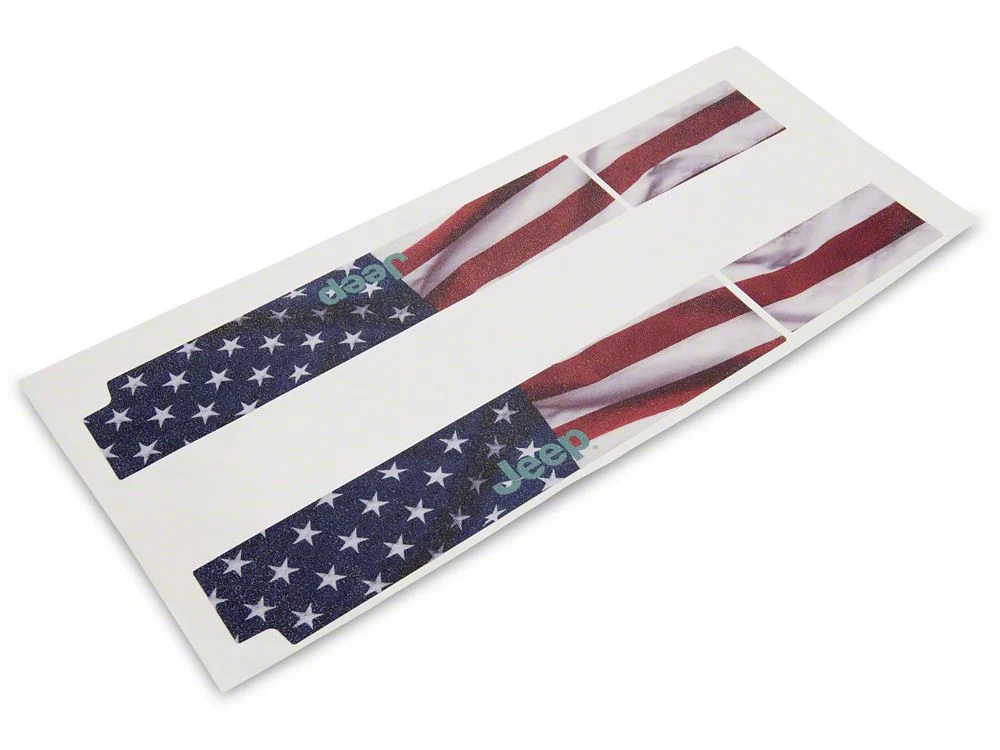Jeep Licensed by RedRock Door Sill Body Shield Decal; Real Flag (07-18 Jeep Wrangler JK) - Image 3