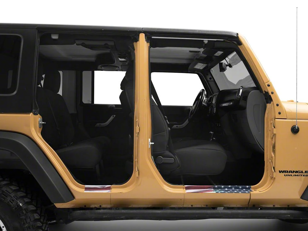 Jeep Licensed by RedRock Door Sill Body Shield Decal; Real Flag (07-18 Jeep Wrangler JK) - Image 4