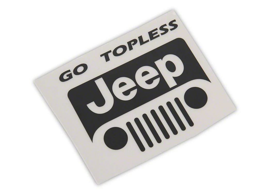 Jeep Licensed by RedRock Go Topless Jeep Decal; Matte Black (87-18 Jeep Wrangler YJ, TJ & JK) - Image 2