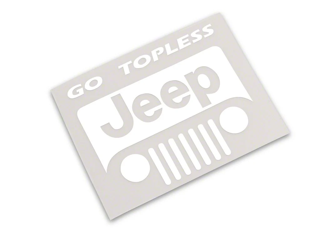 Jeep Licensed by RedRock Go Topless Jeep Decal; White (87-18 Jeep Wrangler YJ, TJ & JK) - Image 2