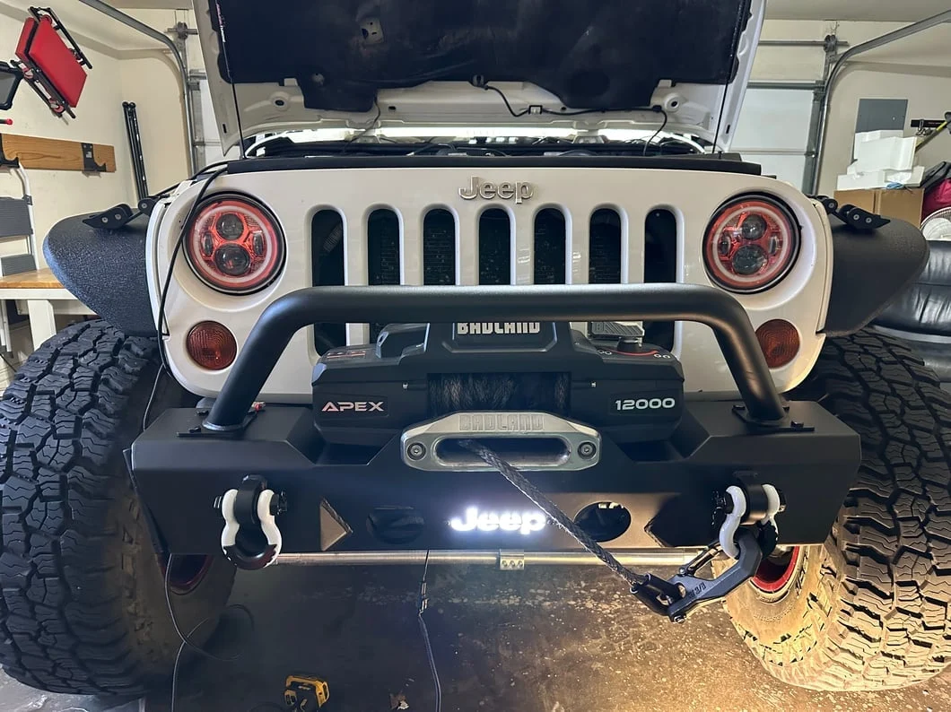Jeep Licensed by RedRock HD Stubby Front Bumper with LED Jeep Logo Backlight (07-18 Jeep Wrangler JK) - Image 16
