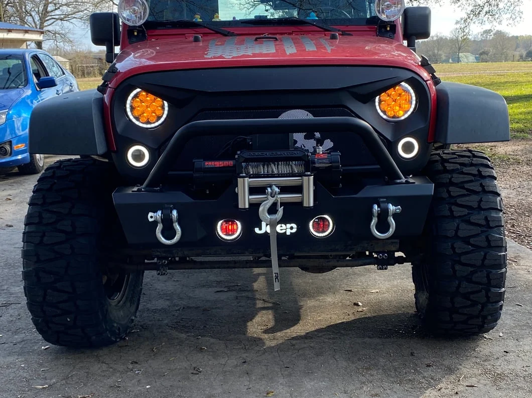 Jeep Licensed by RedRock HD Stubby Front Bumper with LED Jeep Logo Backlight (07-18 Jeep Wrangler JK) - Image 17