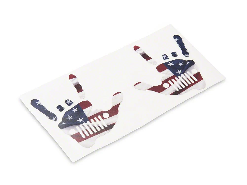 Jeep Licensed by RedRock Jeep Metal Grille Decal; Real Flag (20-25 Jeep Gladiator JT)