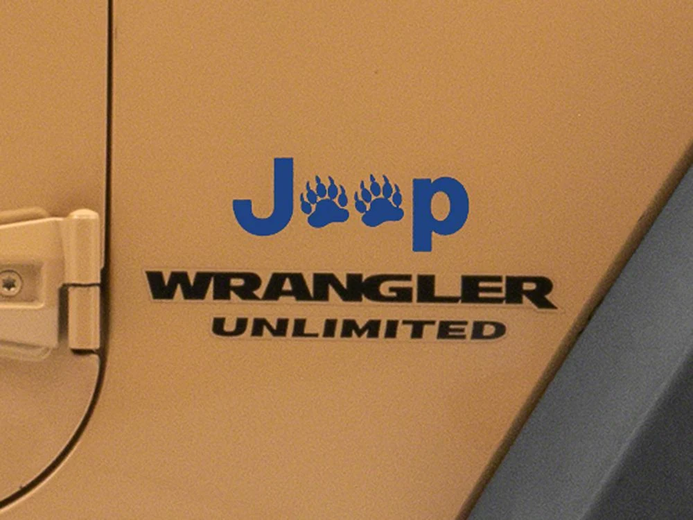 Jeep Licensed by RedRock Jeep Paw Side Logo; Blue (87-18 Jeep Wrangler YJ, TJ & JK) - Image 4