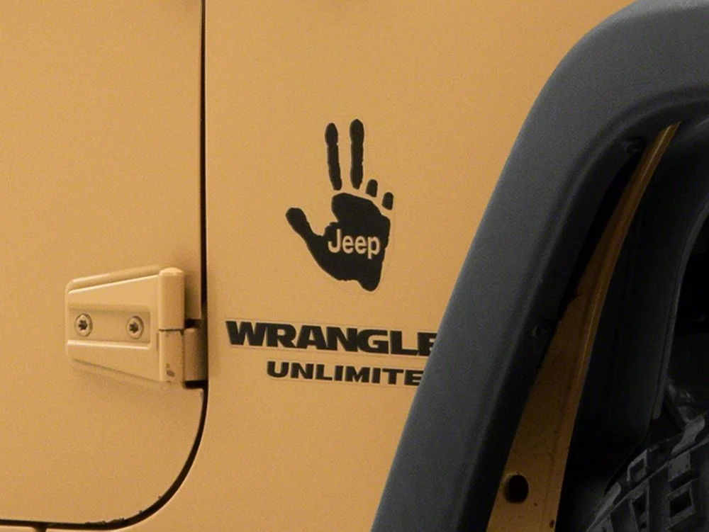 Jeep Licensed by RedRock Jeep Peace Decal; Gloss Black (87-18 Jeep Wrangler YJ, TJ & JK)