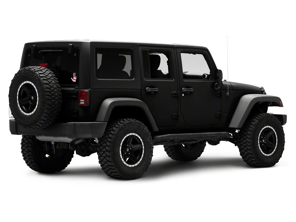 Jeep Licensed by RedRock Jeep Peace Decal; Pink (87-18 Jeep Wrangler YJ, TJ & JK) - Image 2