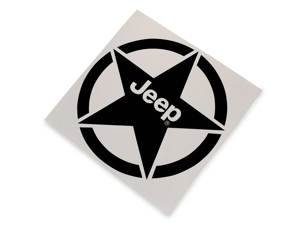 Jeep Licensed by RedRock Jeep Star Accent Decal; Gloss Black (87-18 Jeep Wrangler YJ, TJ & JK) - Image 2