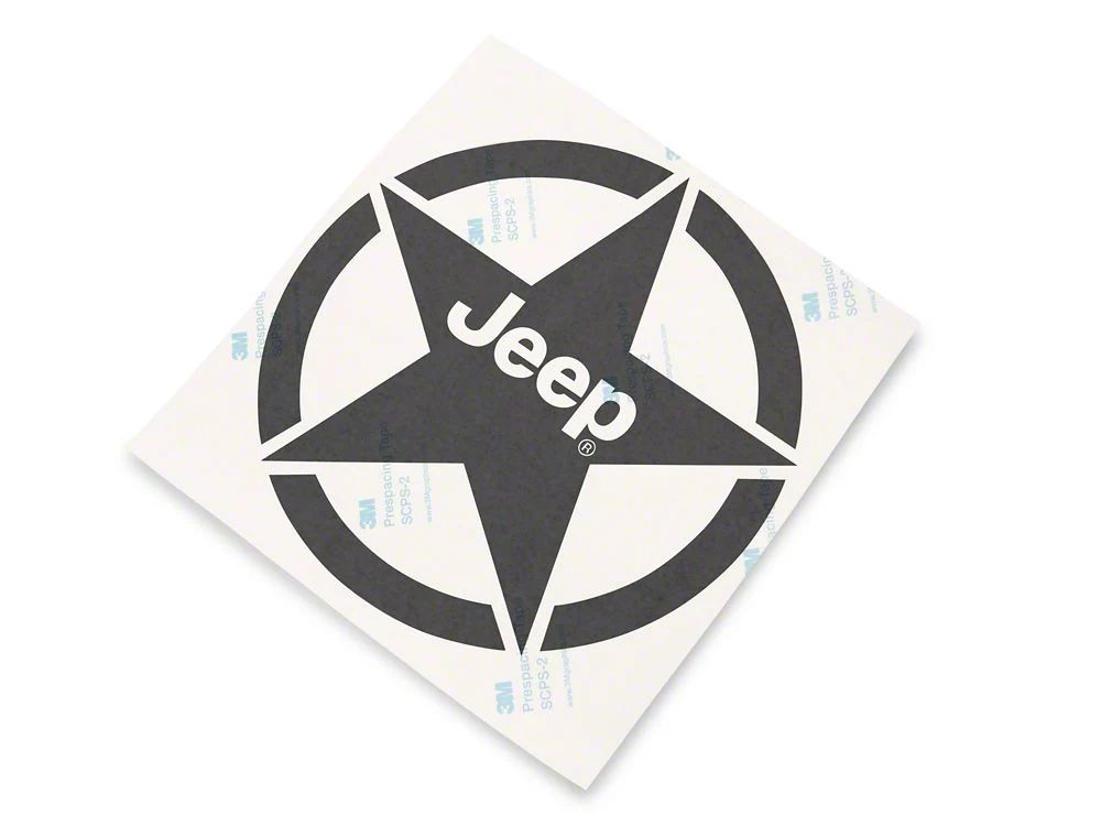 Jeep Licensed by RedRock Jeep Star Accent Decal; Gloss Black (87-18 Jeep Wrangler YJ, TJ & JK) - Image 3