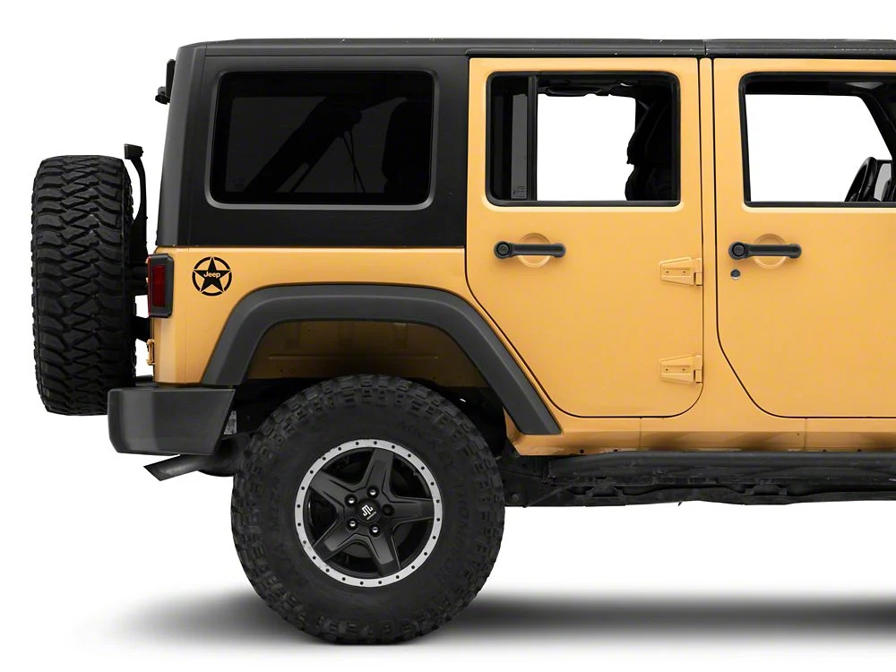 Jeep Licensed by RedRock Jeep Star Accent Decal; Matte Black (07-18 Jeep Wrangler JK) - Image 3