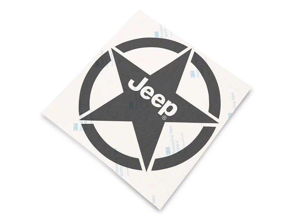 Jeep Licensed by RedRock Jeep Star Accent Decal; Matte Black (87-18 Jeep Wrangler YJ, TJ & JK) - Image 3