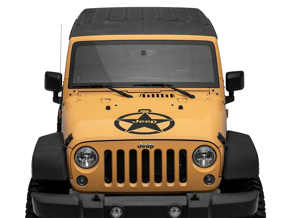 Jeep Licensed by RedRock Jeep Star Accent Decal; Matte Black (87-18 Jeep Wrangler YJ, TJ & JK) - Image 5
