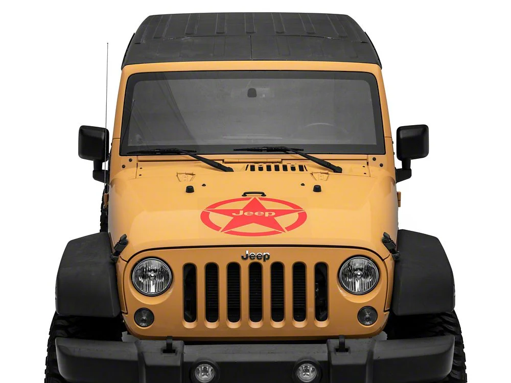 Jeep Licensed by RedRock Jeep Star Accent Decal; Red (87-18 Jeep Wrangler YJ, TJ & JK) - Image 5