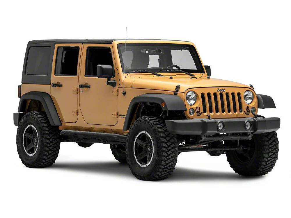 Jeep Licensed by RedRock Jeep Wave Grille Decal; Gloss Black (87-18 Wrangler YJ, TJ & JK) - Image 4