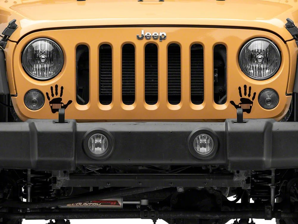 Jeep Licensed by RedRock Jeep Wave Grille Decal; Gloss Black (87-18 Wrangler YJ, TJ & JK) - Image 6