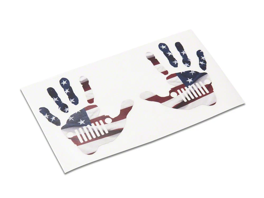 Jeep Licensed by RedRock Jeep Wave Grille Decal; Real Flag (20-25 Jeep Gladiator JT)