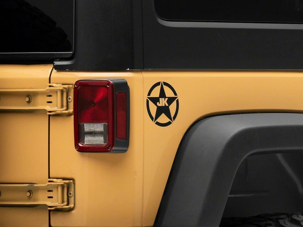 Jeep Licensed by RedRock JK Star Accent Decal; Matte Black (07-18 Jeep Wrangler JK)