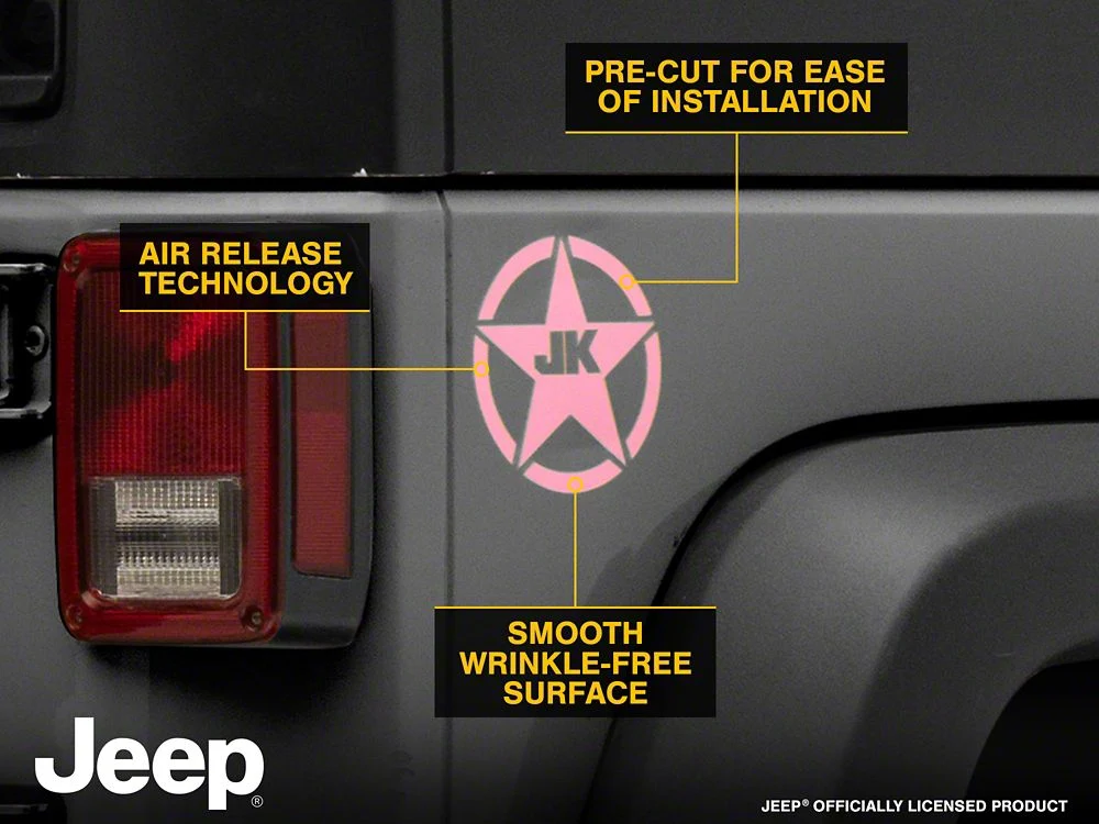 Jeep Licensed by RedRock JK Star Accent Decal; Pink (07-18 Jeep Wrangler JK) - Image 7