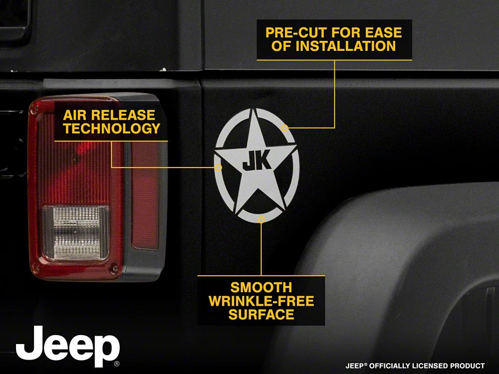 Jeep Licensed by RedRock JK Star Accent Decal; Silver (07-18 Jeep Wrangler JK) - Image 7