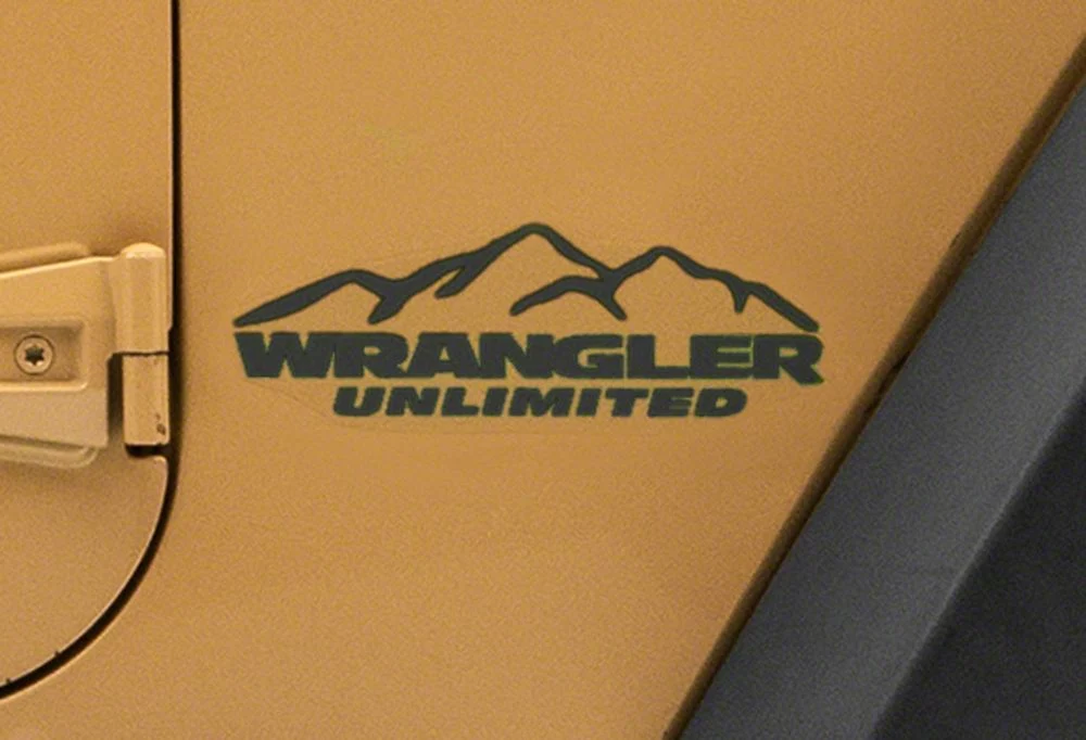 Jeep Licensed by RedRock Mountain Wrangler Unlimited Decal; Gloss Black (87-18 Jeep Wrangler YJ, TJ & JK)