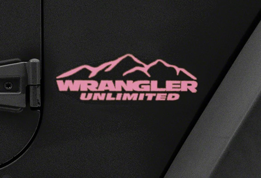 Jeep Licensed by RedRock Mountain Wrangler Unlimited Decal; Pink (87-18 Jeep Wrangler YJ, TJ & JK)