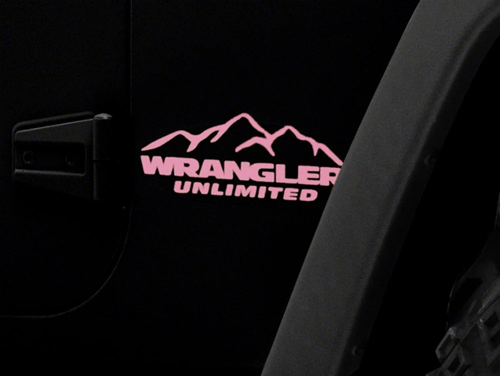 Jeep Licensed by RedRock Mountain Wrangler Unlimited Decal; Pink (87-18 Jeep Wrangler YJ, TJ & JK) - Image 5