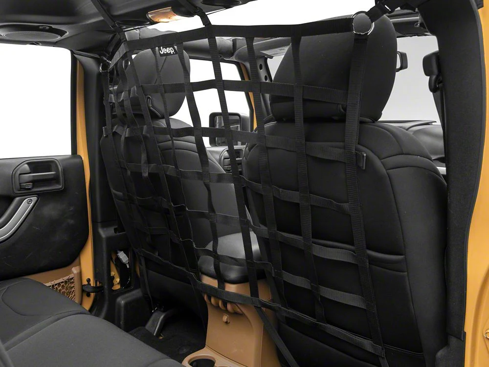 Jeep Licensed by RedRock Rear Seat Cargo Net/Pet Divider with Jeep Logo (07-18 Jeep Wrangler JK 4-Door) - Image 5