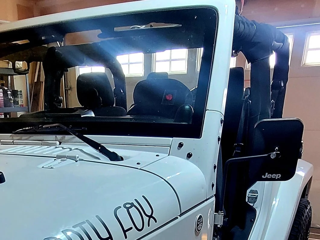 Jeep Licensed by RedRock Rectangular Adventure Mirrors with Printed Jeep Logo; Textured Black (76-25 Jeep CJ7, Wrangler YJ, TJ, JK & JL) - Image 18