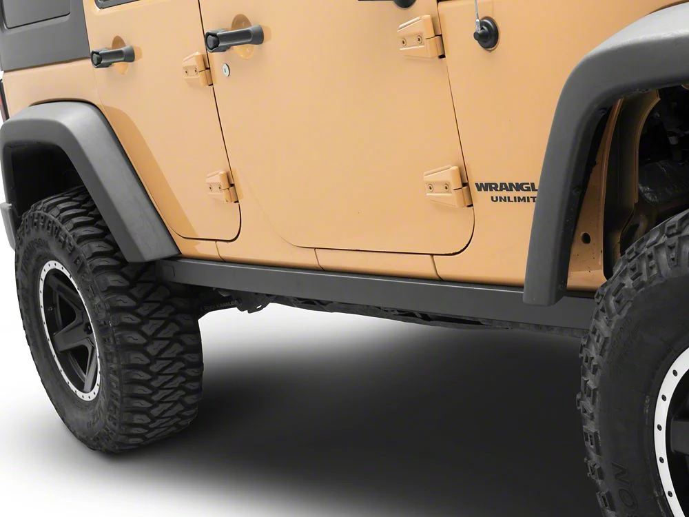 Jeep Licensed by RedRock Rubi Rails with Jeep Logo; Textured Black (07-18 Jeep Wrangler JK 4-Door) - Image 3