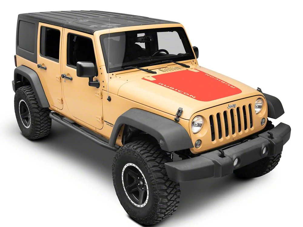 Jeep Licensed by RedRock Rubicon Hood Decal; Red (07-18 Jeep Wrangler JK) - Image 3