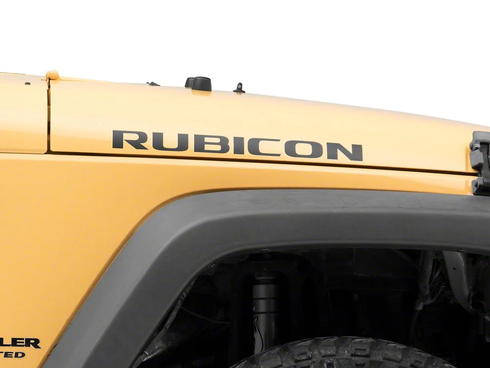 Jeep Licensed by RedRock Rubicon Hood Logo Decal; Matte Black (07-18 Jeep Wrangler JK) - Image 3