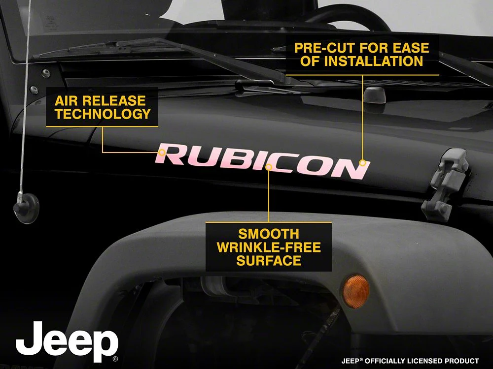 Jeep Licensed by RedRock Rubicon Hood Logo Decal; Pink (07-18 Jeep Wrangler JK) - Image 6