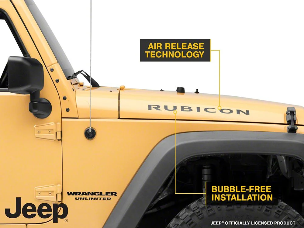 Jeep Licensed by RedRock Rubicon Hood Logo; Matte Black (07-18 Jeep Wrangler JK) - Image 6
