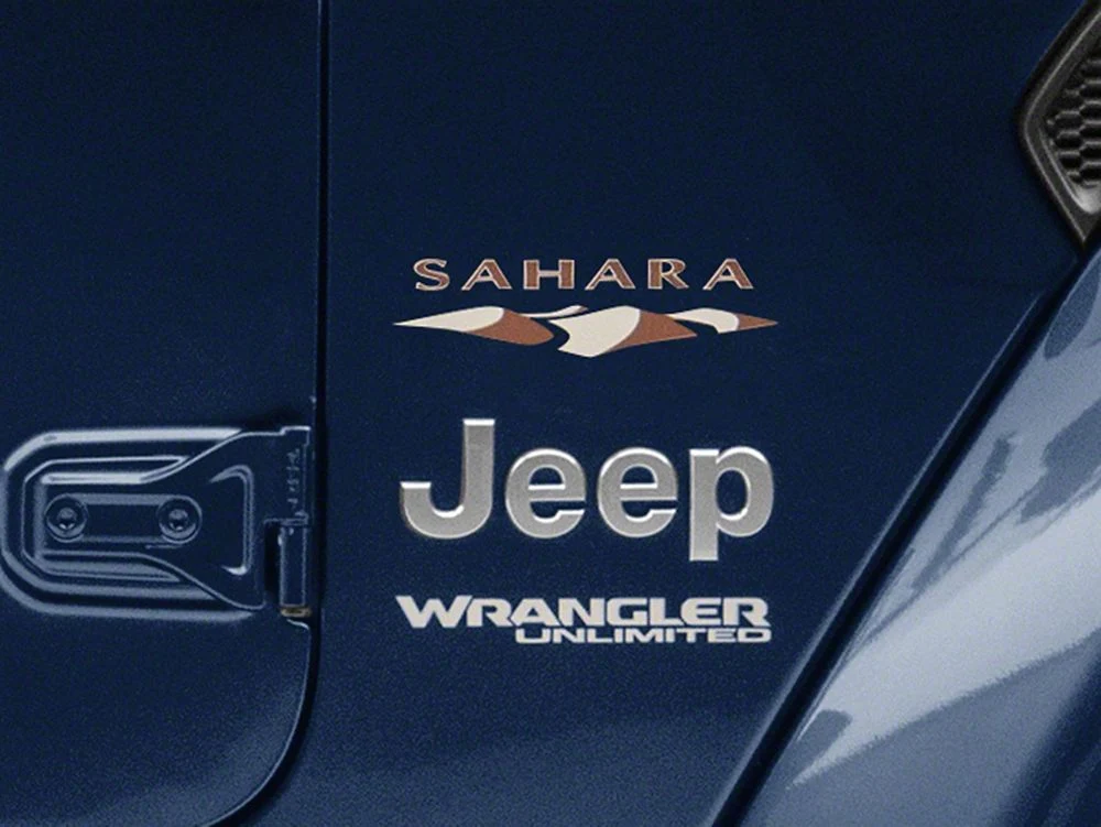 Jeep Licensed by RedRock Sahara Logo; Dark (87-18 Jeep Wrangler YJ, TJ & JK) - Image 4