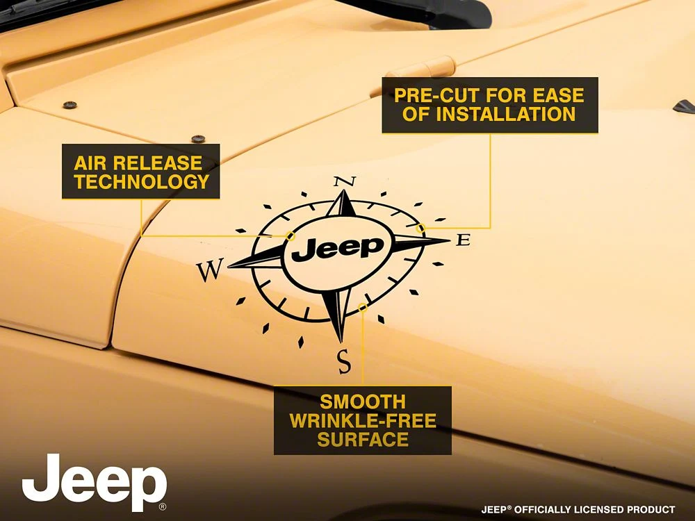 Jeep Licensed by RedRock Small Compass Decal with Jeep Logo; Black (07-18 Jeep Wrangler JK) - Image 6