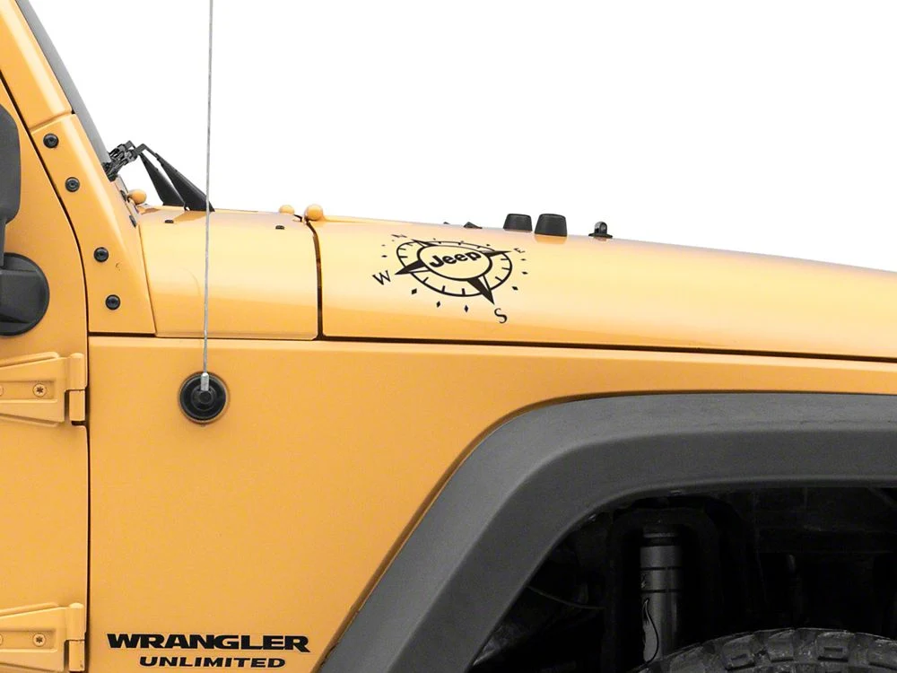 Jeep Licensed by RedRock Small Compass Decal with Jeep Logo; Matte Black (07-18 Jeep Wrangler JK) - Image 4