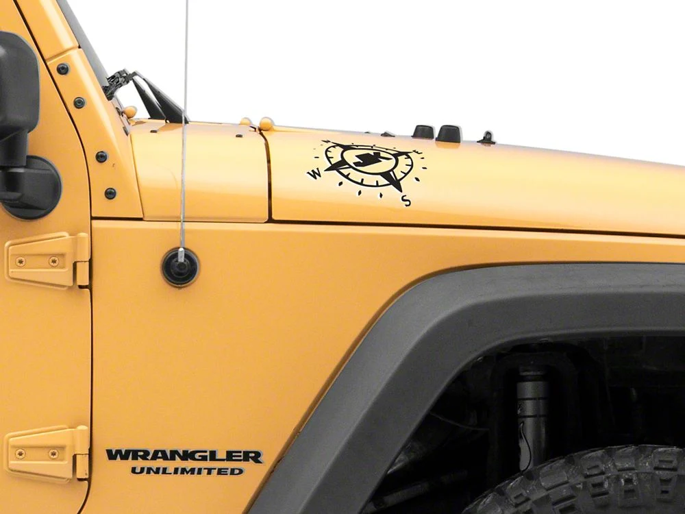 Jeep Licensed by RedRock Small Compass Decal with JK Logo; Black (07-18 Jeep Wrangler JK) - Image 4